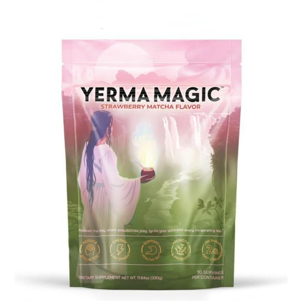 Yerba Magic | Yerba Mate Instant Tea Powder | 3-in-1 Super Drink | Peach Mango 30 Servings