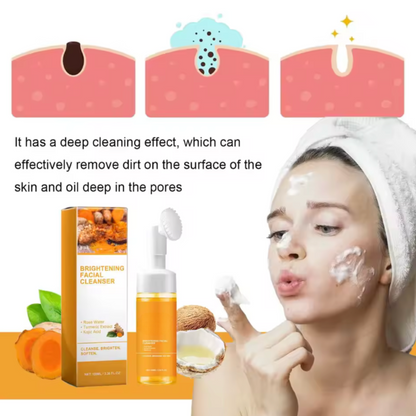 Turmeric Cleanser – Anti-Acne & Skin Whitening Face Wash | Oil Control, Blackhead Remover & Brightening Foam Cleanser