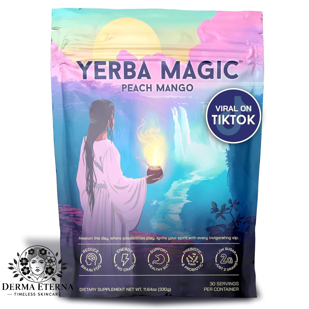 Yerba Magic | Yerba Mate Instant Tea Powder | 3-in-1 Super Drink | Peach Mango 30 Servings