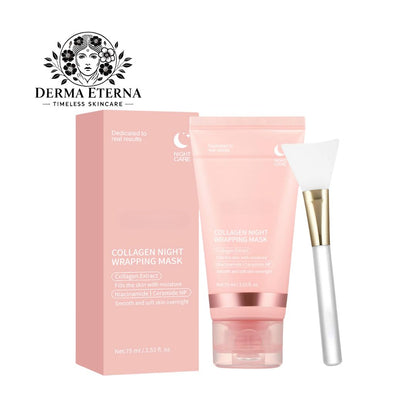 Collagen Overnight Wrap Mask – Deep Hydration & Firming Night Treatment with Jelly Brush for Radiant, Youthful Skin