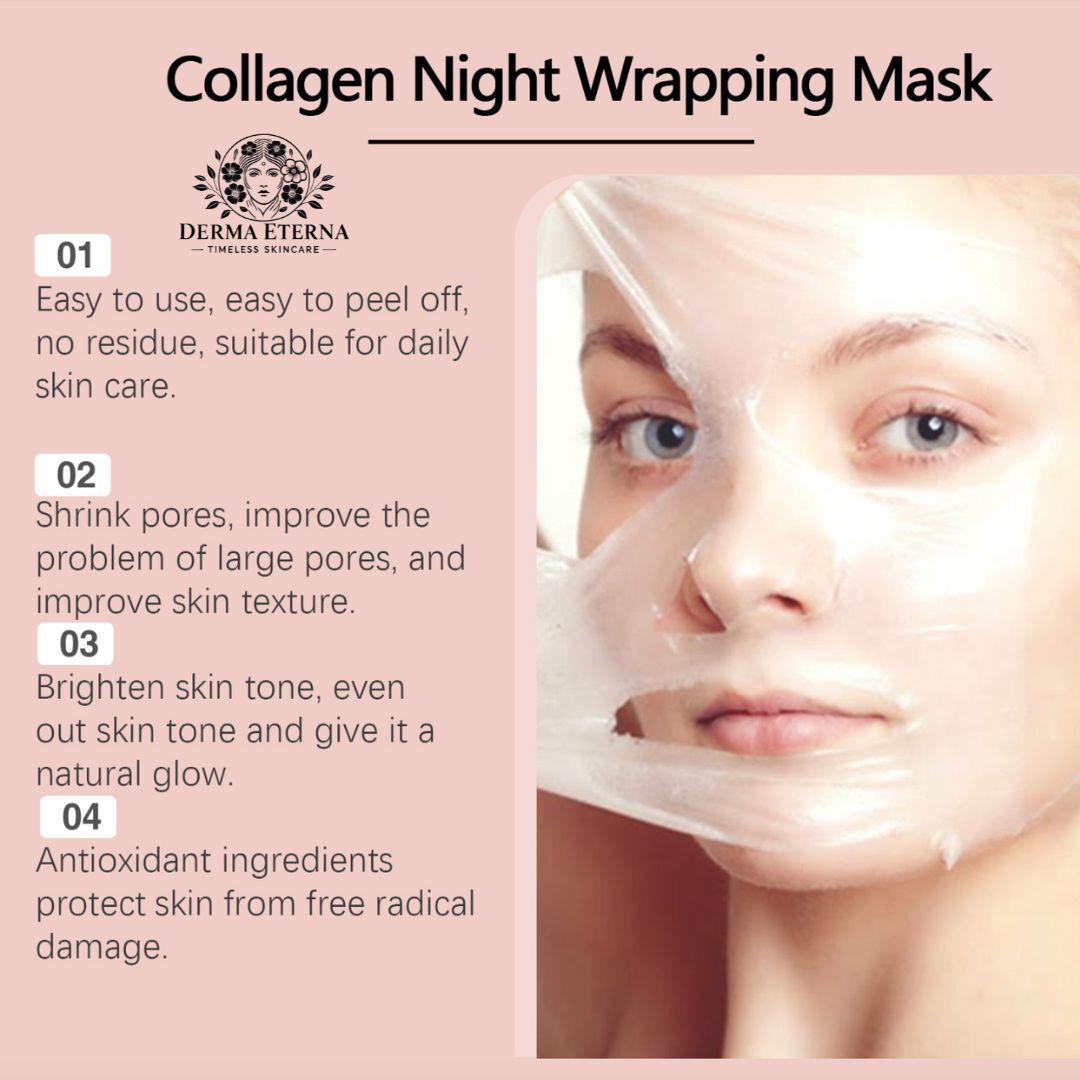 Collagen Overnight Wrap Mask – Deep Hydration & Firming Night Treatment with Jelly Brush for Radiant, Youthful Skin