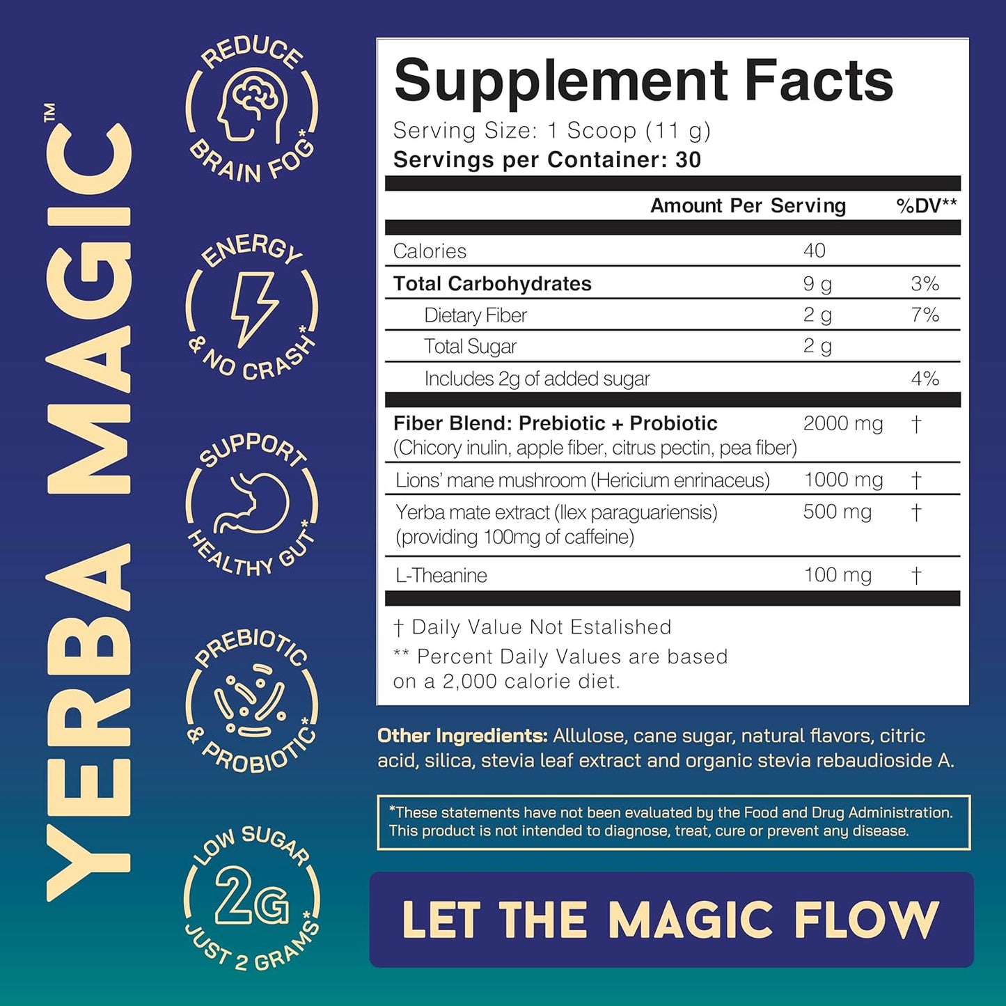 Yerba Magic | Yerba Mate Instant Tea Powder | 3-in-1 Super Drink | Peach Mango 30 Servings