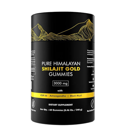 Derma Eterna™ Shilajit Gummies – Pure Himalayan Shilajit with Ashwagandha, Gokshura & Black Musli – Energy, Hormone & Performance Support – 3000mg