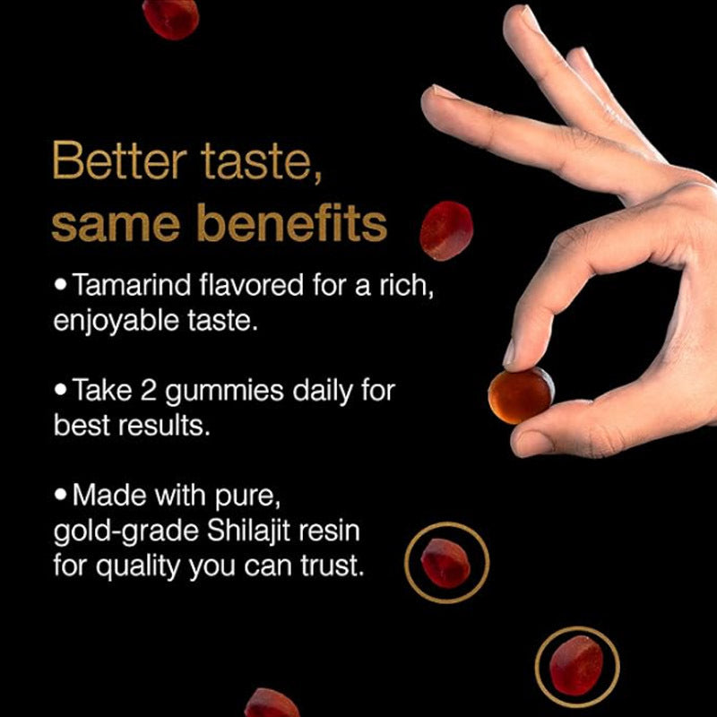 Derma Eterna™ Shilajit Gummies – Pure Himalayan Shilajit with Ashwagandha, Gokshura & Black Musli – Energy, Hormone & Performance Support – 3000mg