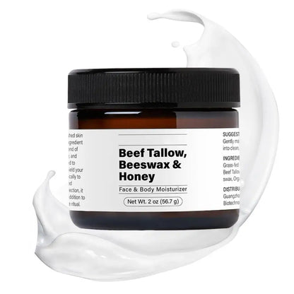 Beef Tallow Moisturizer | Natural Daily Face & Body Cream | Hydrating Formula for Dry Skin, Brightens & Nourishes