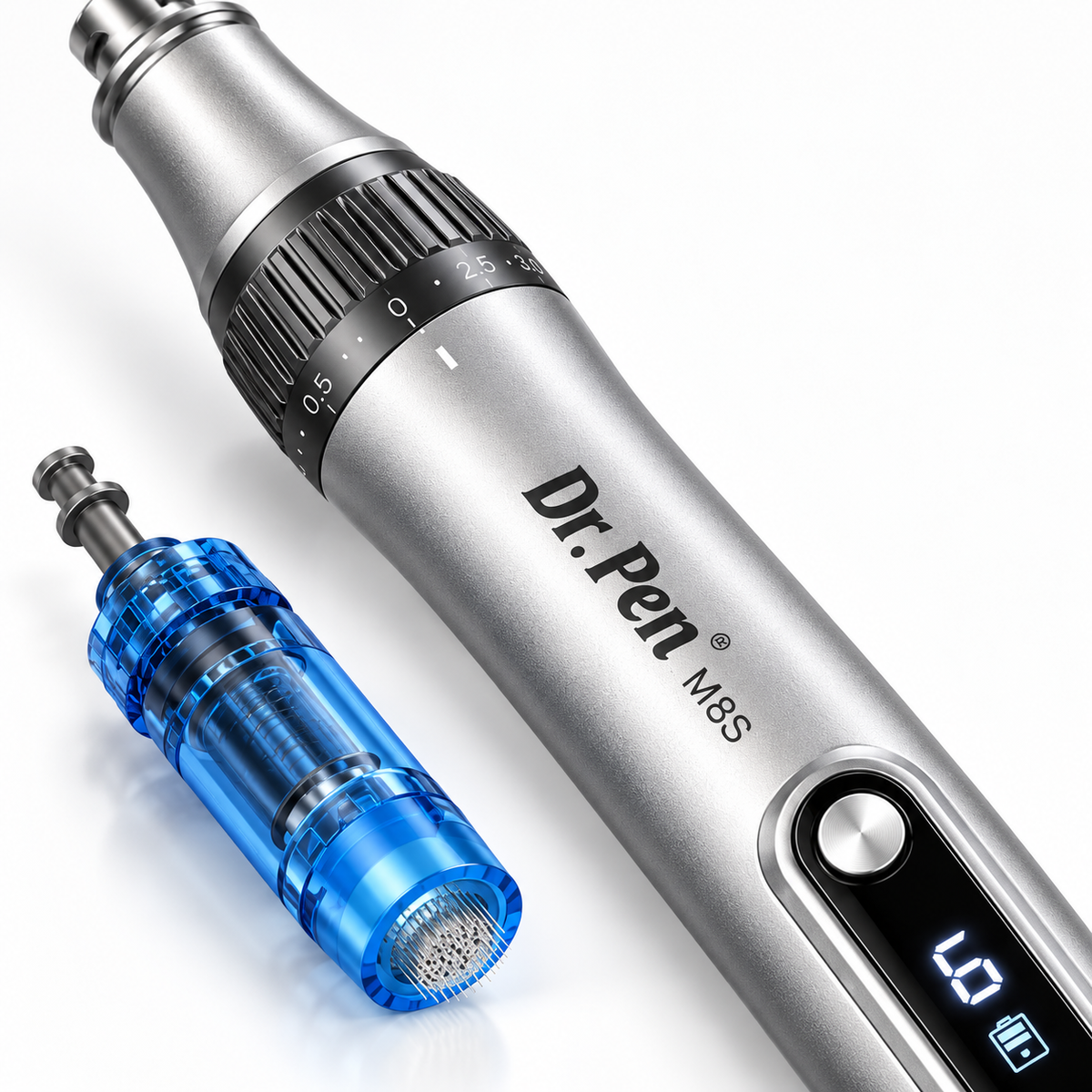 Dr Pen M8S depth adjustment and cartridge illustration